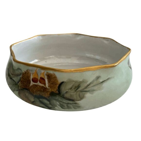 Antique MZ Austria Porcelain Hand Painted Compote Fruit Bowl Berry Bowl Set - Picture 3 of 12